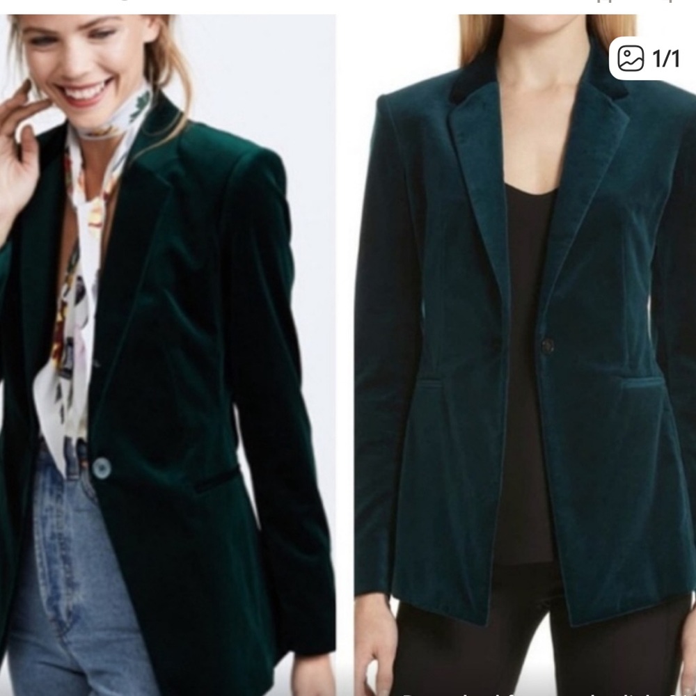 THEORY Women's Velvet Blazer - Green